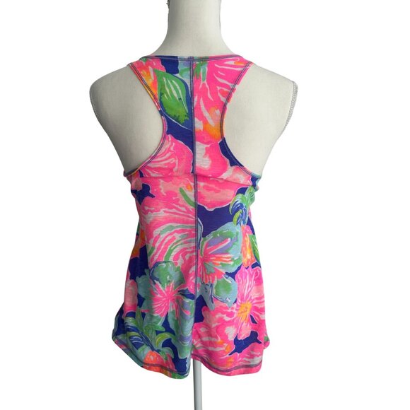 LILLY PULITZER Luxetic Neon Floral Tank Top Size Small - Picture 5 of 6